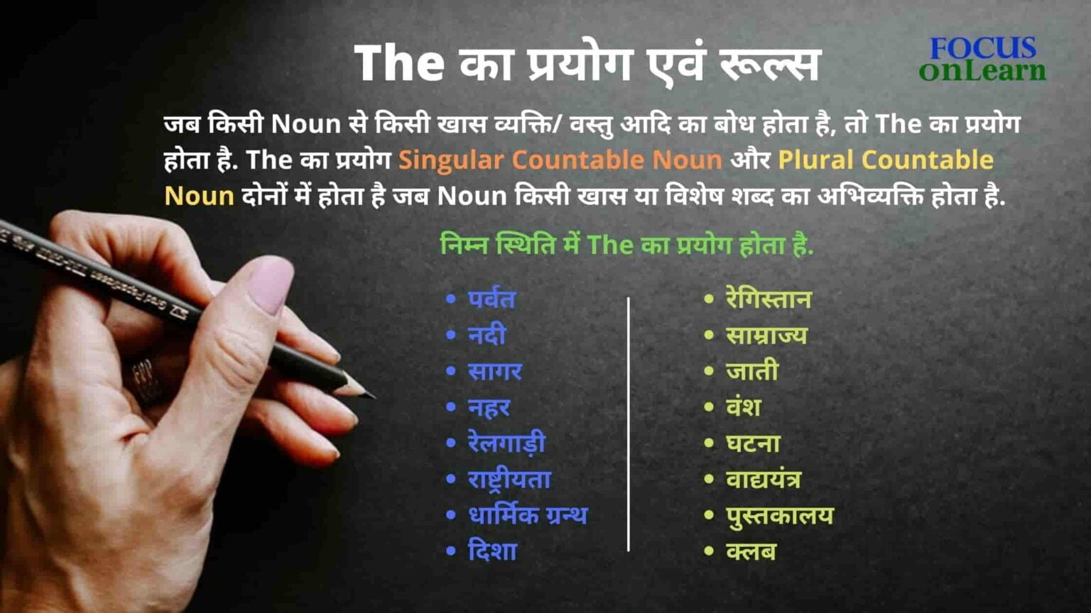 How To Write The In Hindi