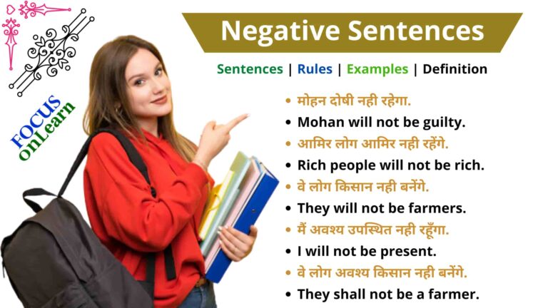 Negative Sentences In Hindi And English